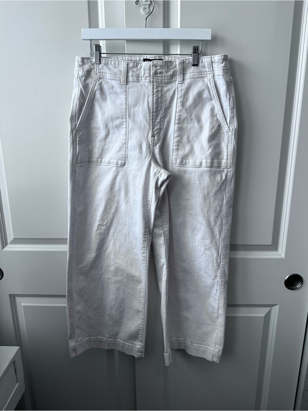 Gap Denim Women’s Sz. 14/32R High Rise Wide-Leg Crop Cream Jeans